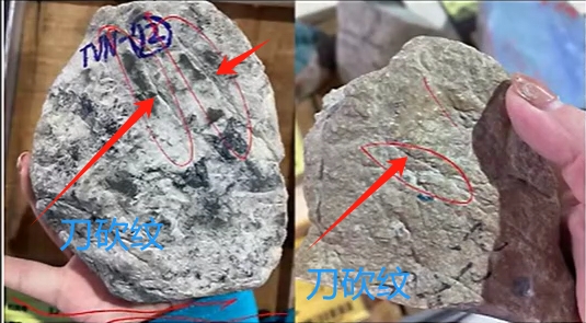图2 刀砍纹(像刀砍过一样),但不是裂纹