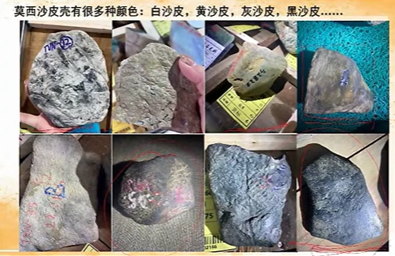 图1 各种颜色的莫西沙明星皮壳