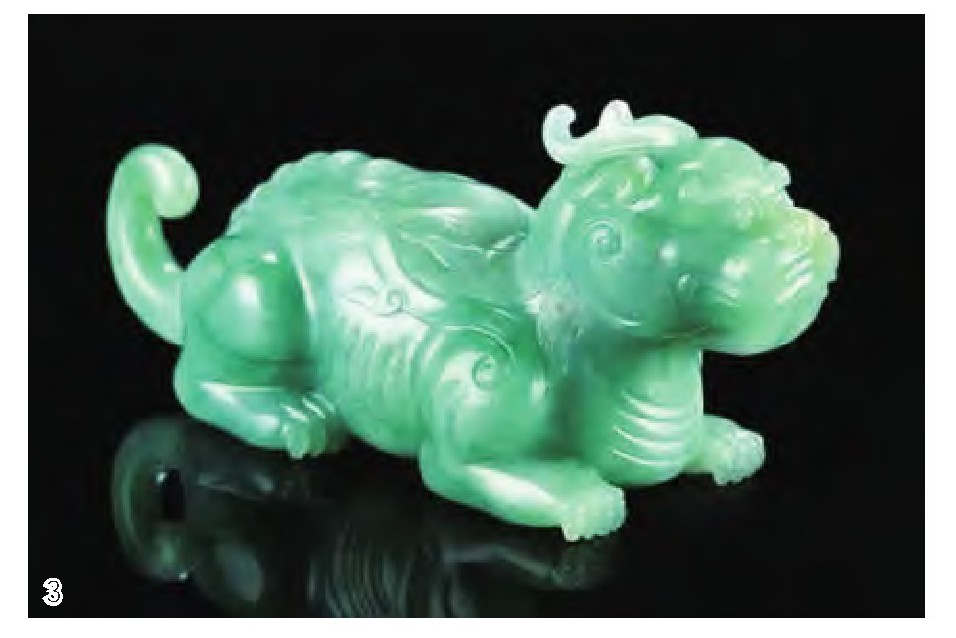 清乾隆御制翡翠雕辟邪水丞